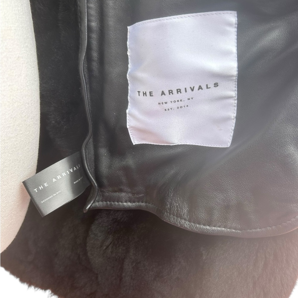 The Arrivals Moya Oversized Shearling Black Suede Moto Jacket Size Small - Picture 14 of 15